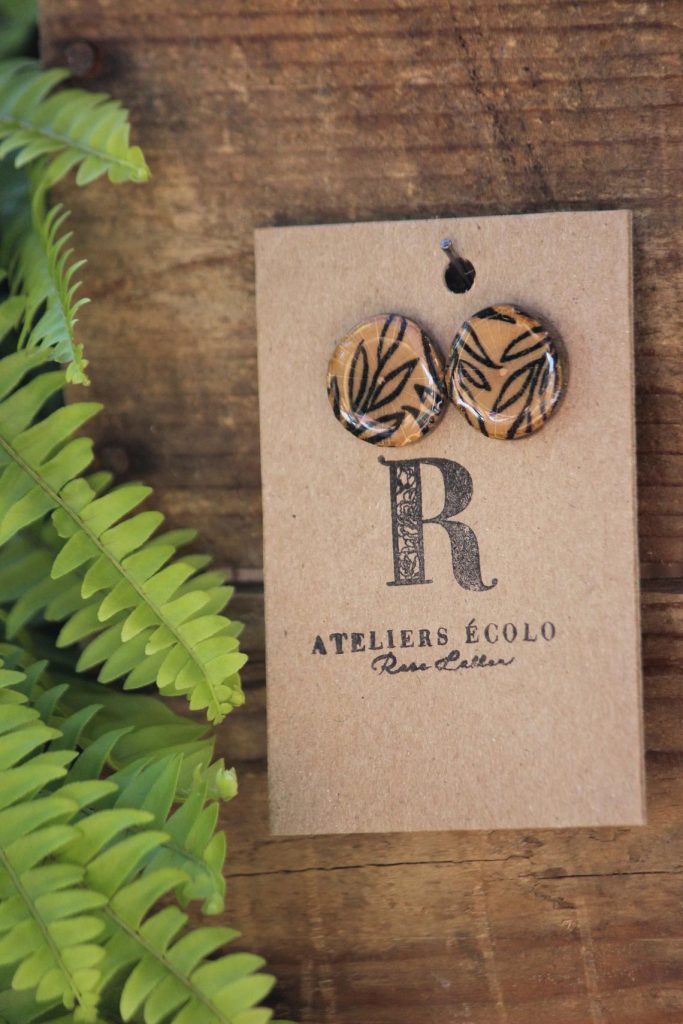 boucles oreilles bois